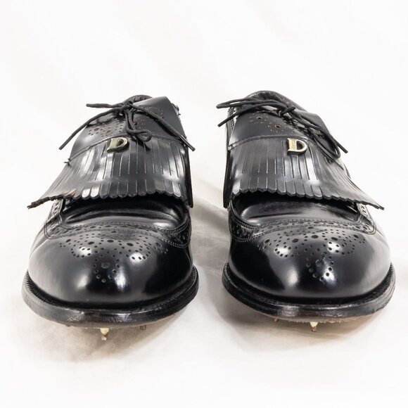 Vintage Dexter Medina Golf Shoes Black Brogue Cap Toe Kiltie Derby 11.5D - Picture 4 of 8